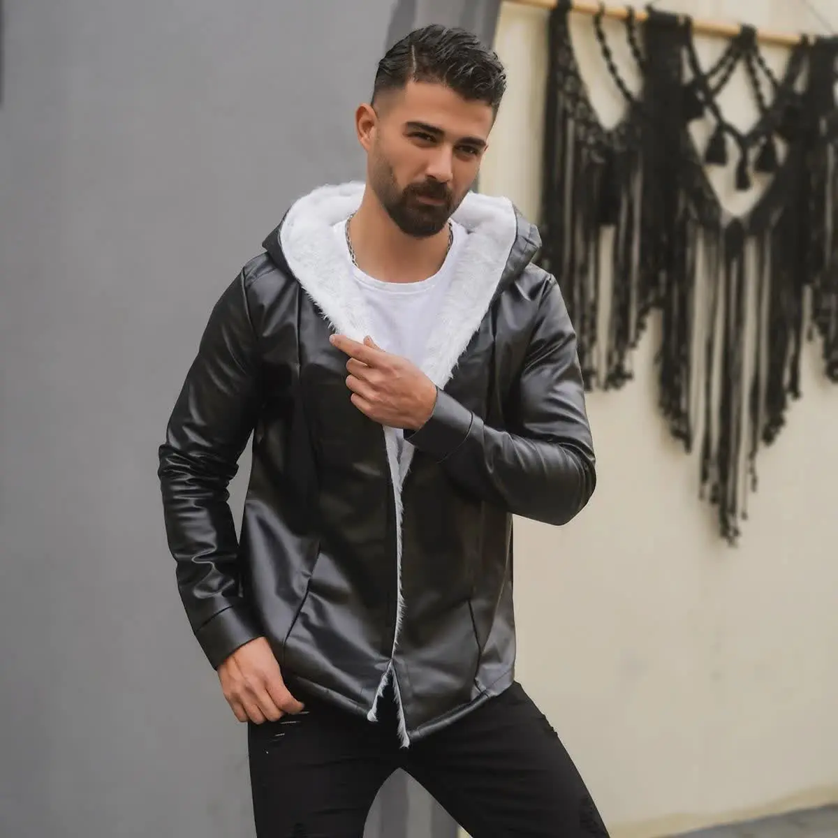 ✅شنل چرم مردانه مدل Rozbeh
