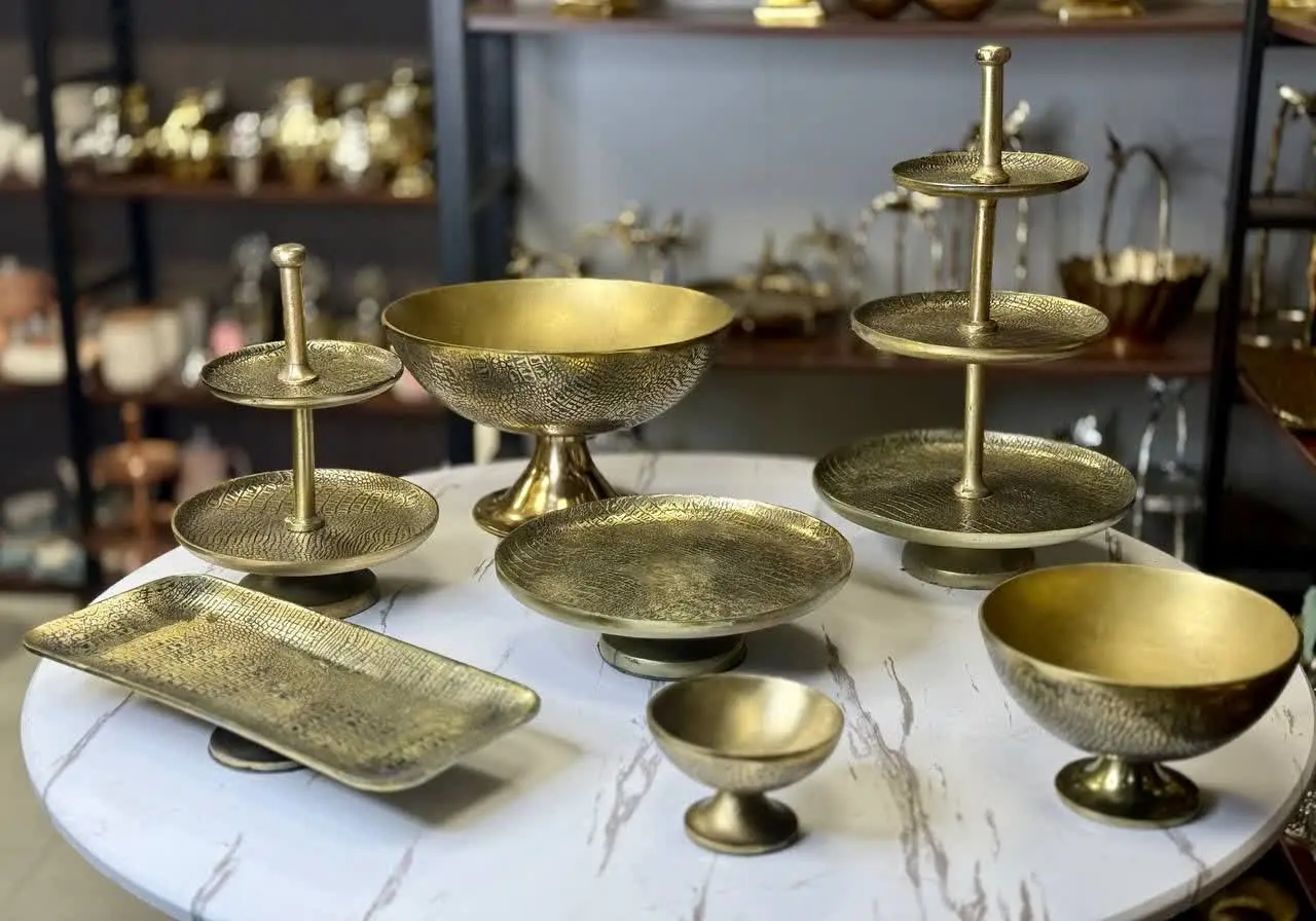 سرویس ٧ تکه در ٢ رنگ طلایی ومسی
