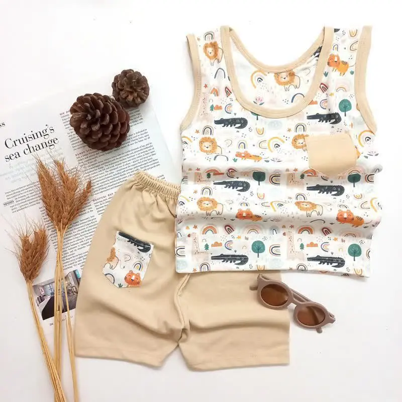 💠رکابی و شلوارک پسرانه مدل لاین کاب💠
