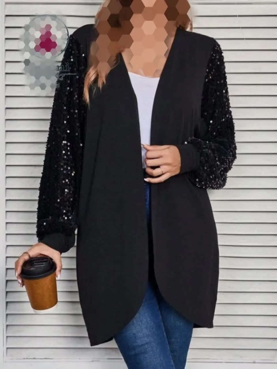 🎀مانتو مجلسی استین پولکی
