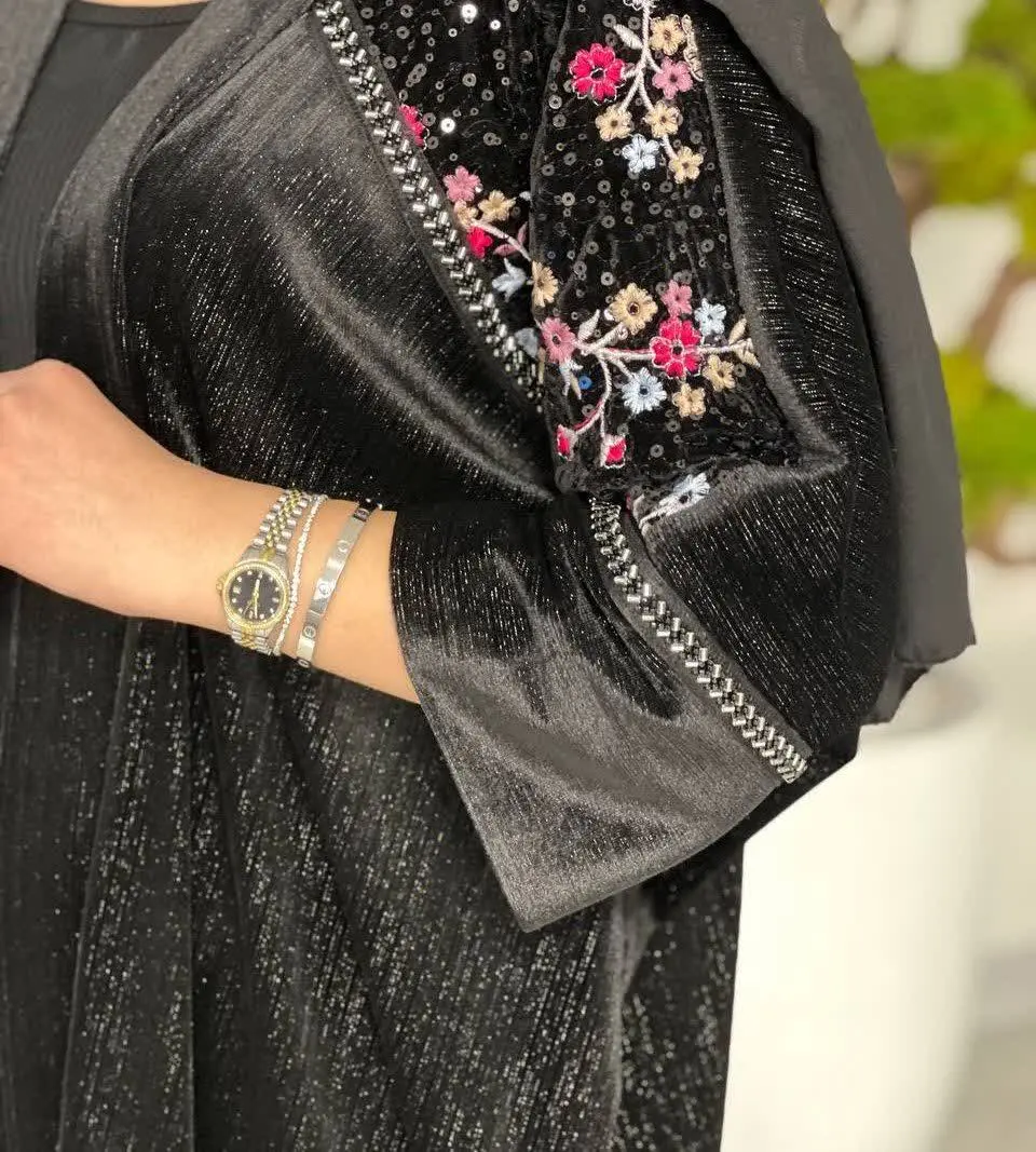 🌸مخمل کیمونو خرجکار گل
