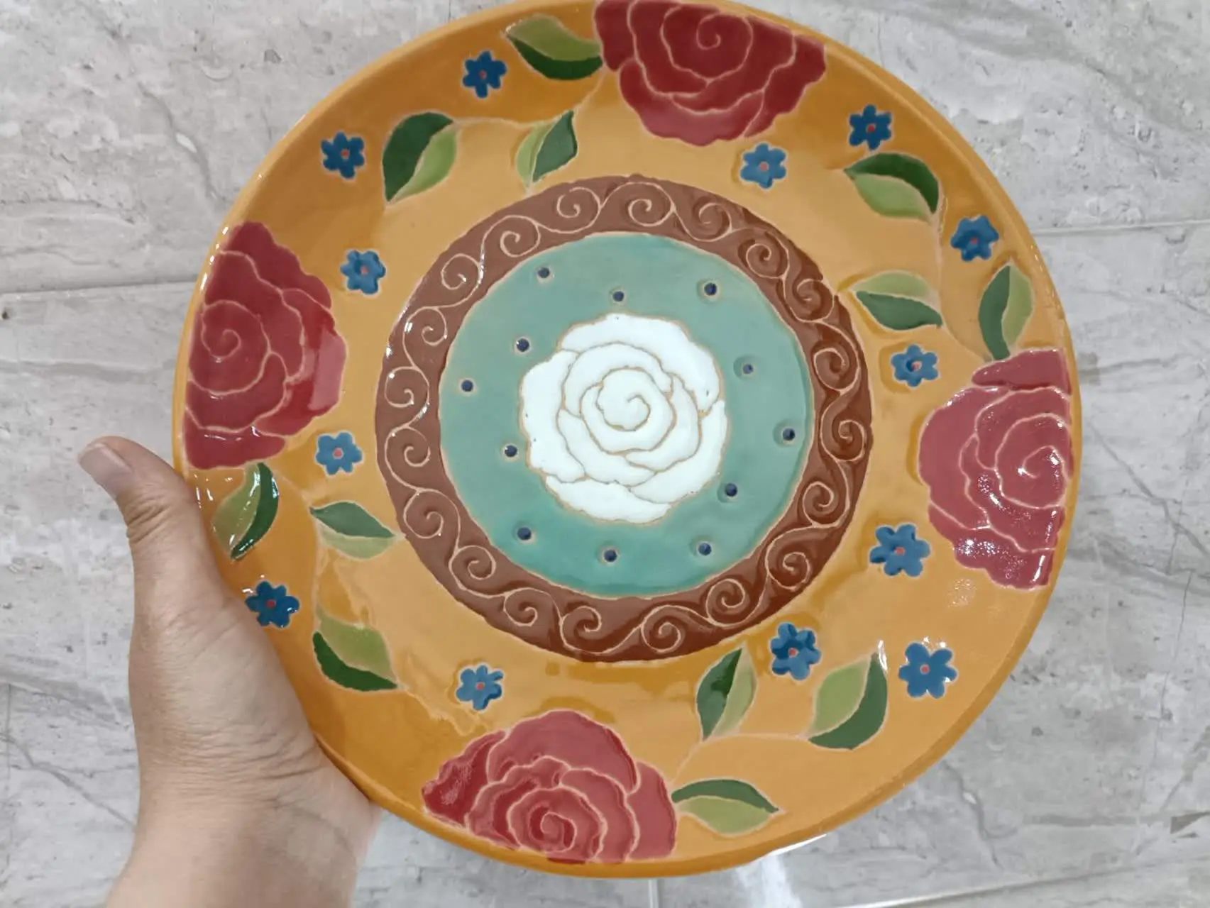 موجودی بشقاب سفالی هفت رنگ 💞