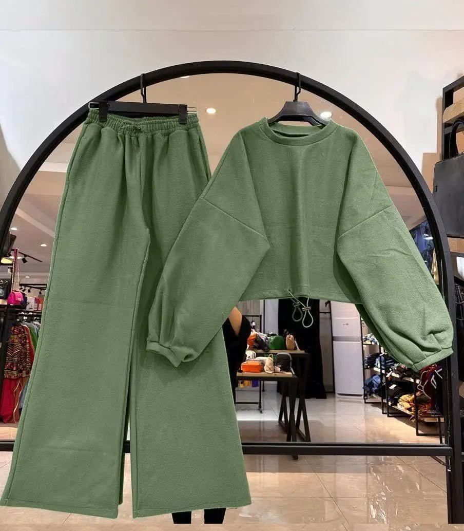 ست کراپ شلوار بگ
