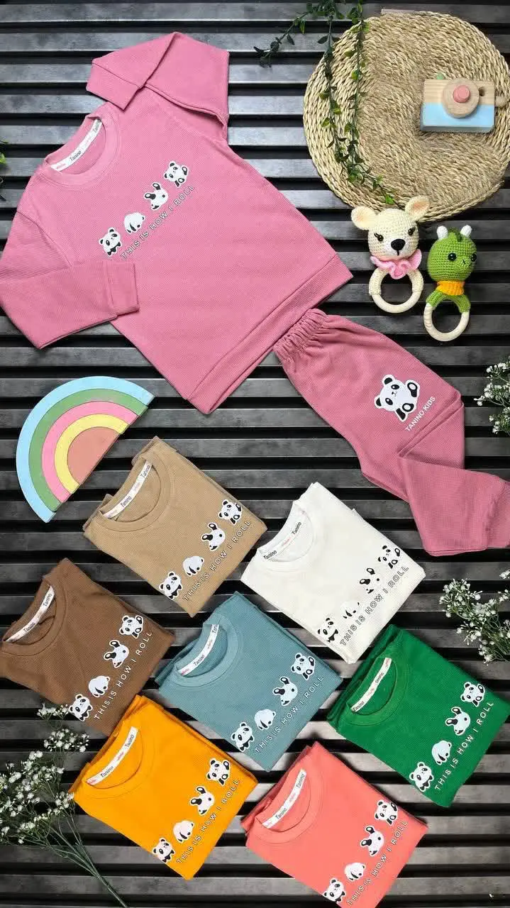 🌱🌱 بلوز شلوار دخترانه پارچه بیسکوئیتی پنبه با کیفیت بی نظیر 🌱🌱
