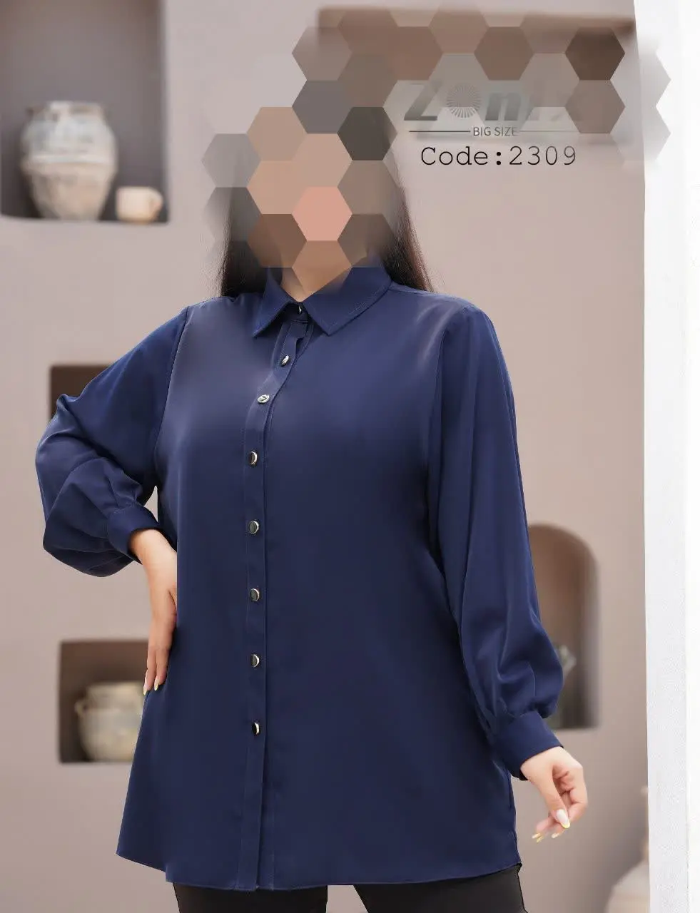 شومیز مانتویی سایز بزرگ 👚