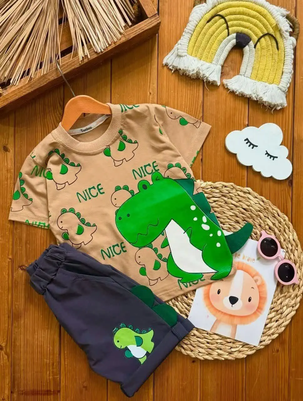 👚نام: تیشرت شلوارک دایناسور
