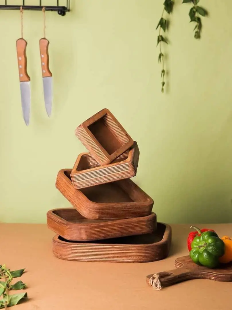 *✅️سینی ۵ تیکه چوبی* 
