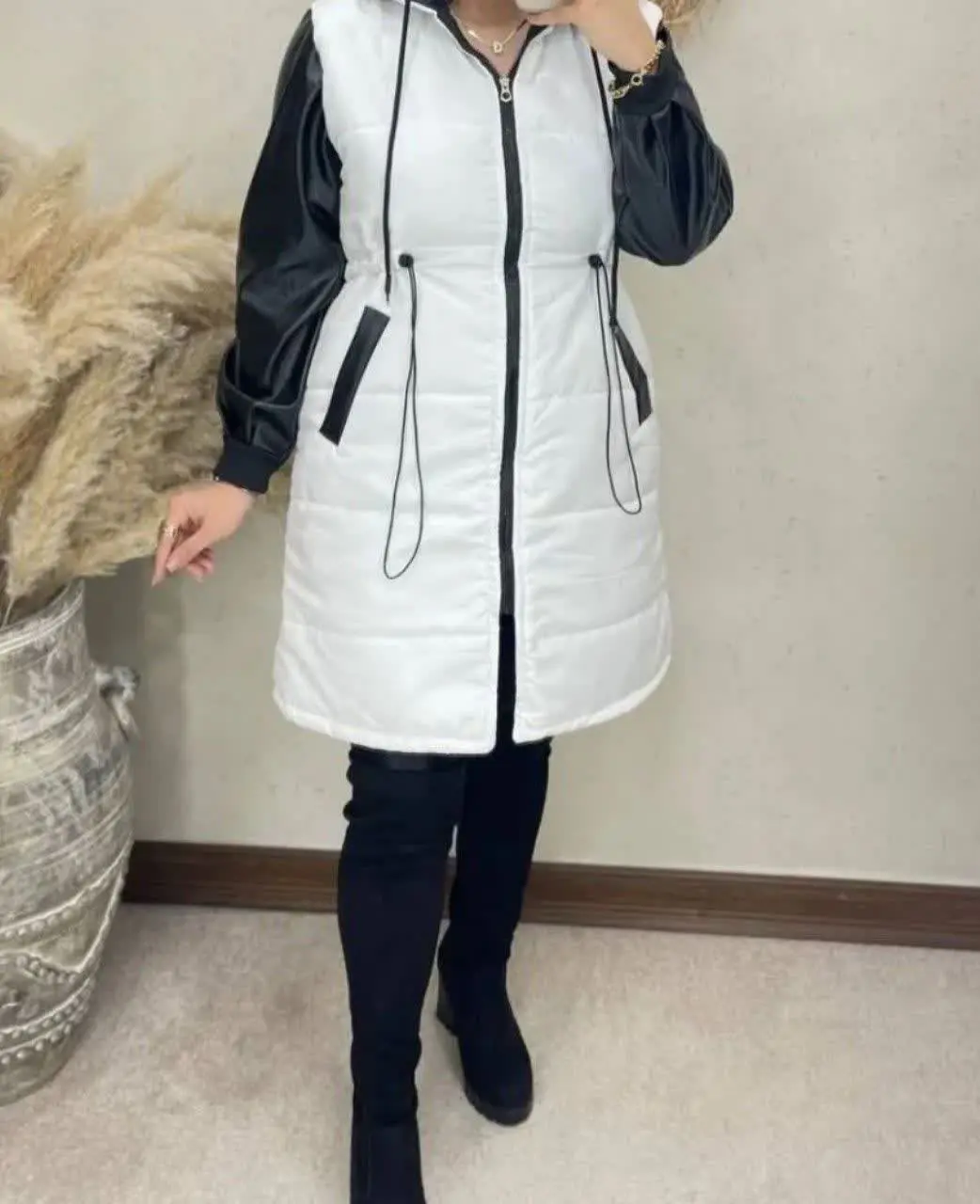 🦋نام محصول: حراج کاپشن آستین چرم ♨️
