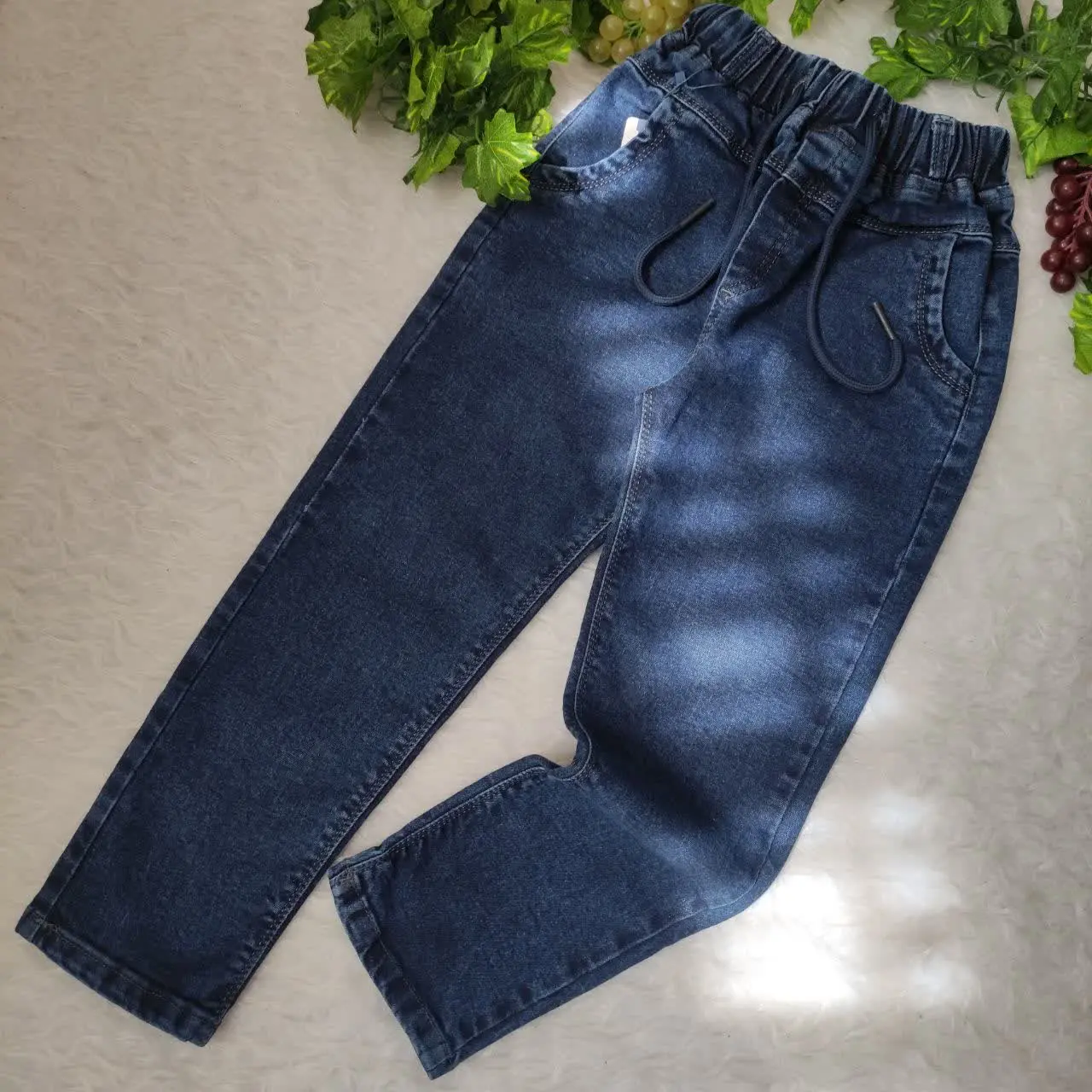 شلوار جین راسته سورمه ای دخ...