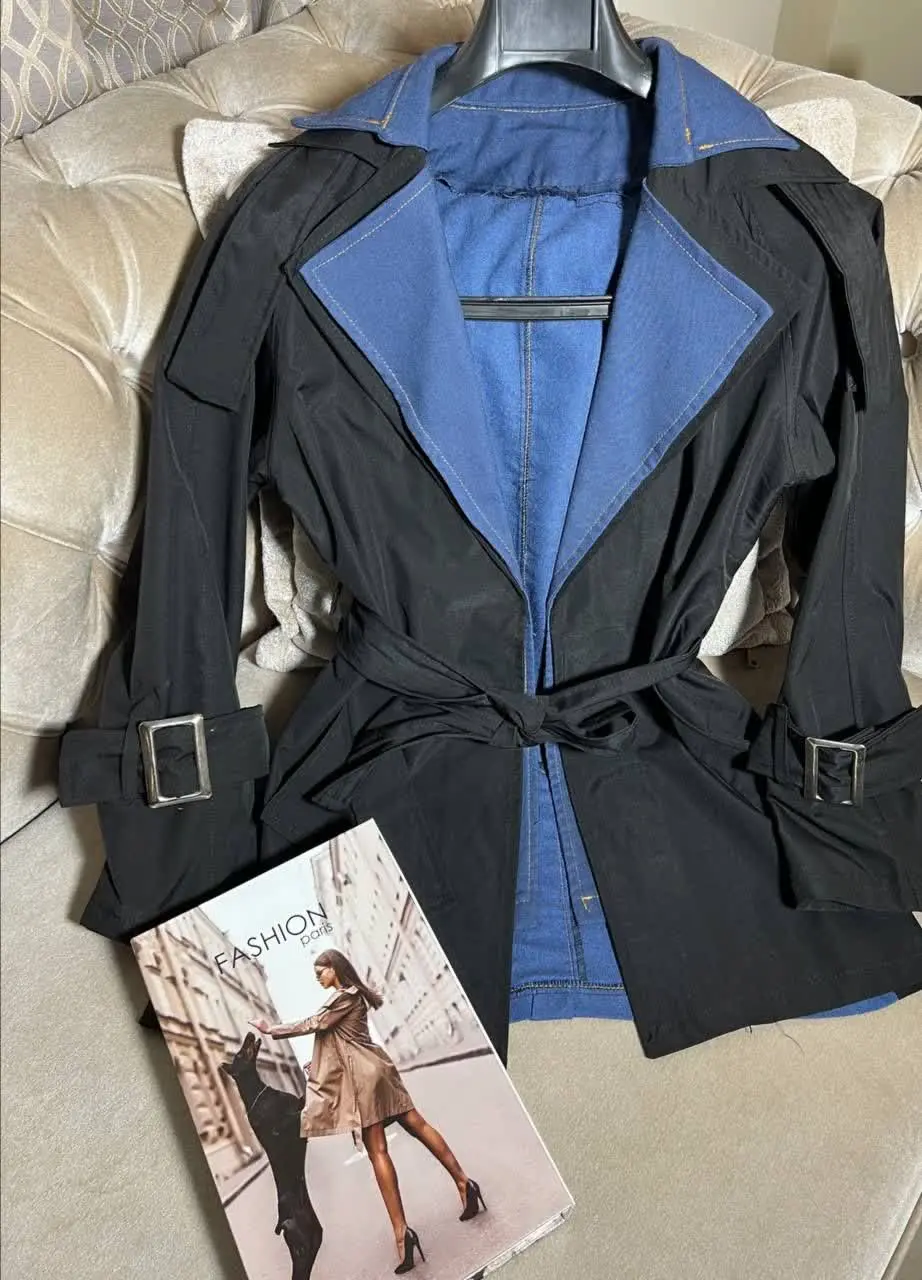 🍁نام: ترنچ کت مدل دو یقه برگردان
