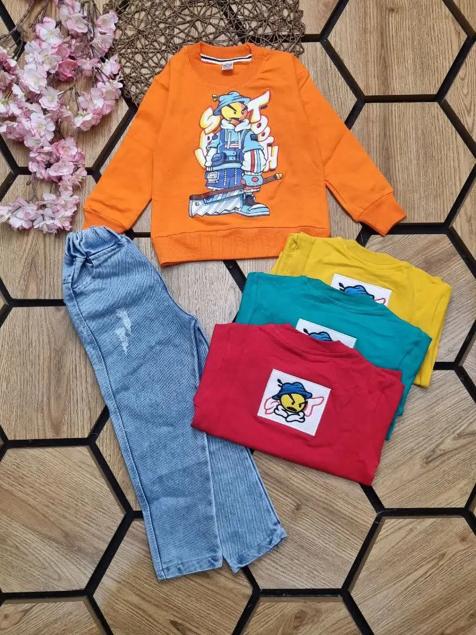 🌹بلوز با شلوار لی پسرانه👦