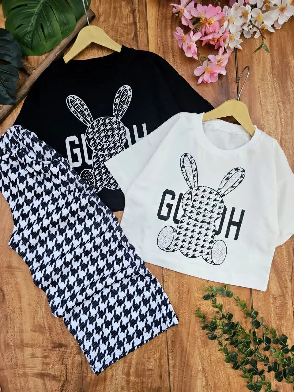 کراپ و شلوار خرگوش نگینی
