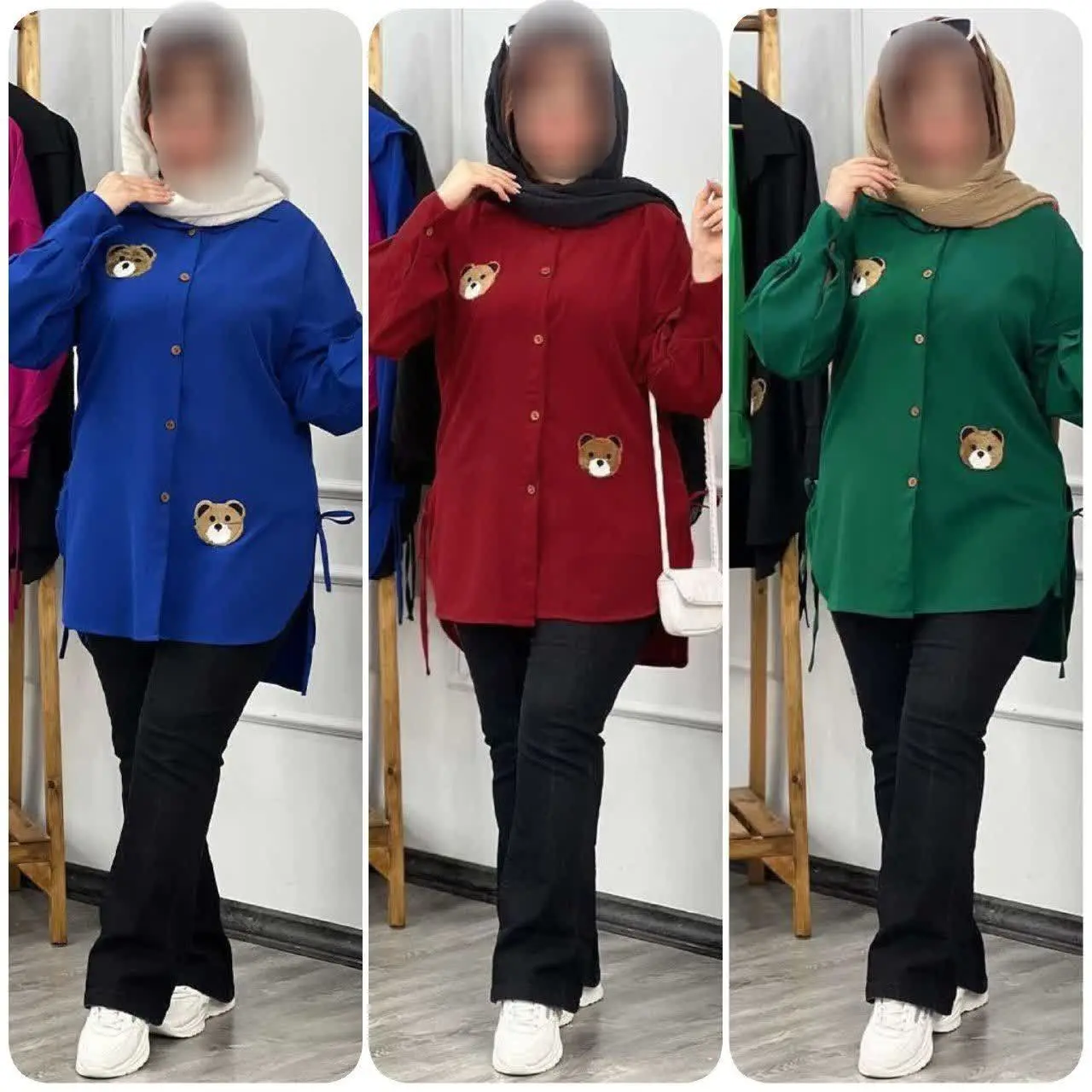 ❤️نام: شومیز مانتویی خرسی
