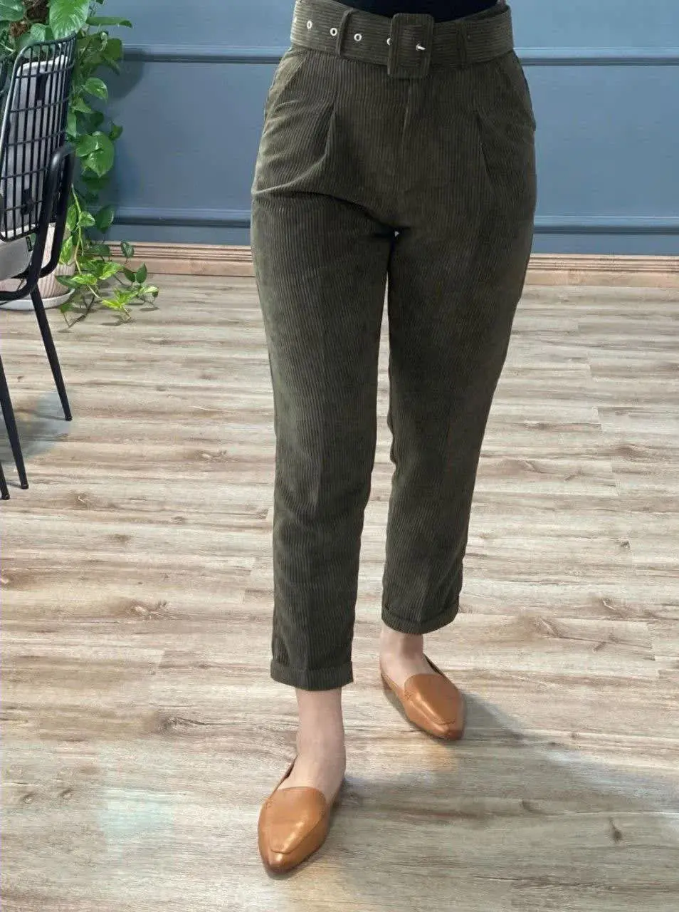 نام: شلوار مخمل کمربنددار 
