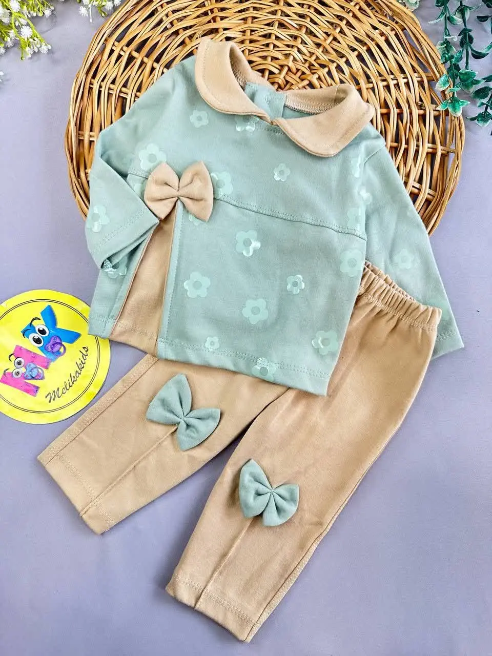 بلوز شلوار گل گلی پاپیون دا...