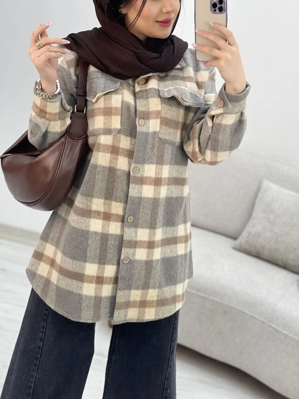 🛍نام: پالتو چهارخونه نیاز🍂