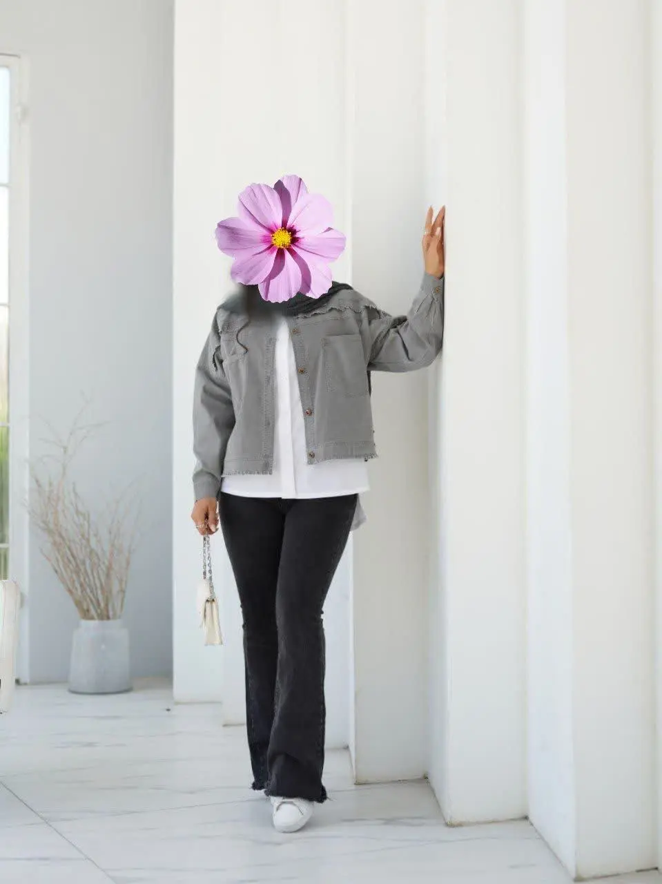 👗 دو تیکه و زیر شومیز سفید دکمه دار مدل بیتا 
