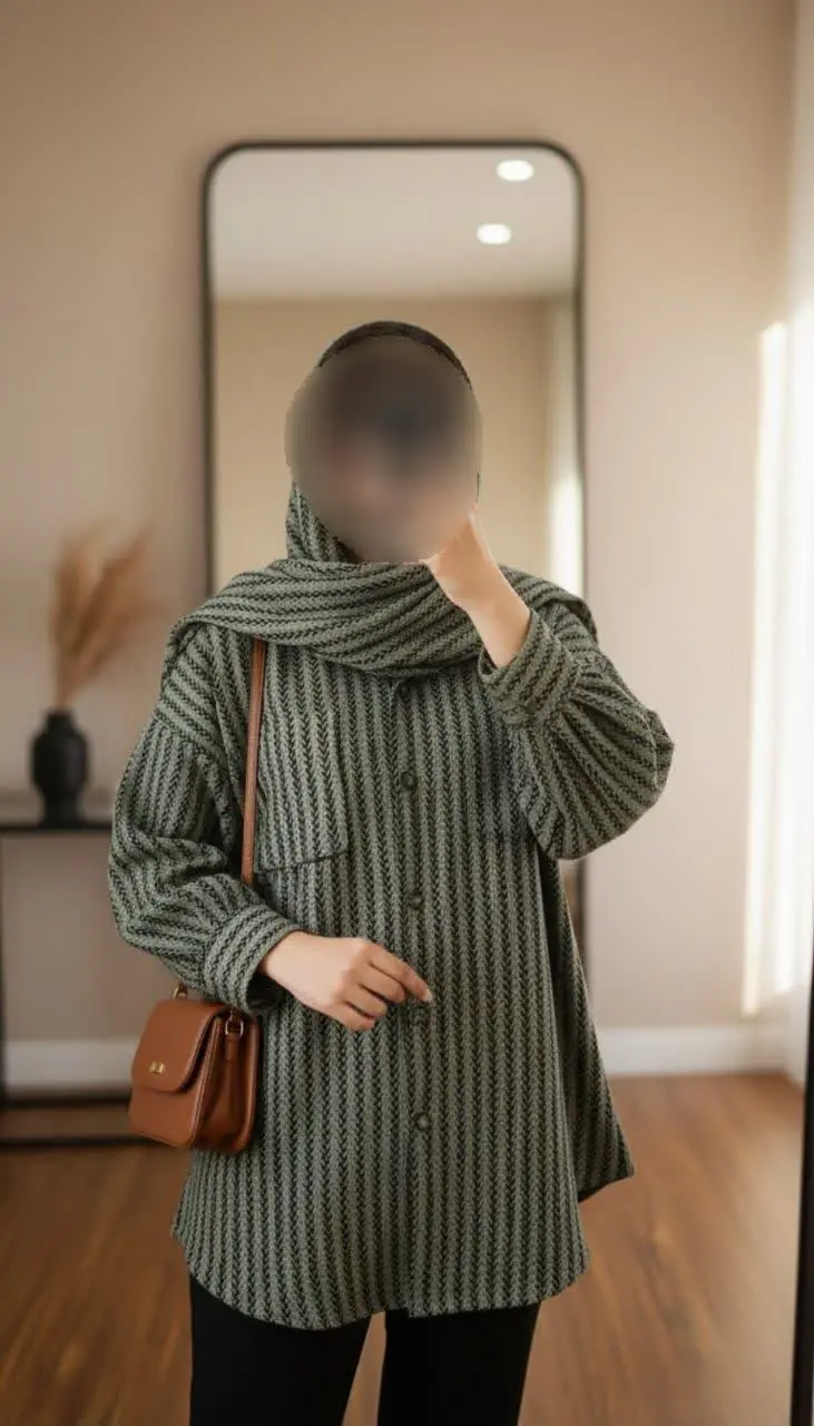 ✔️رنگ بندی: سبز, شتری, طوسی...