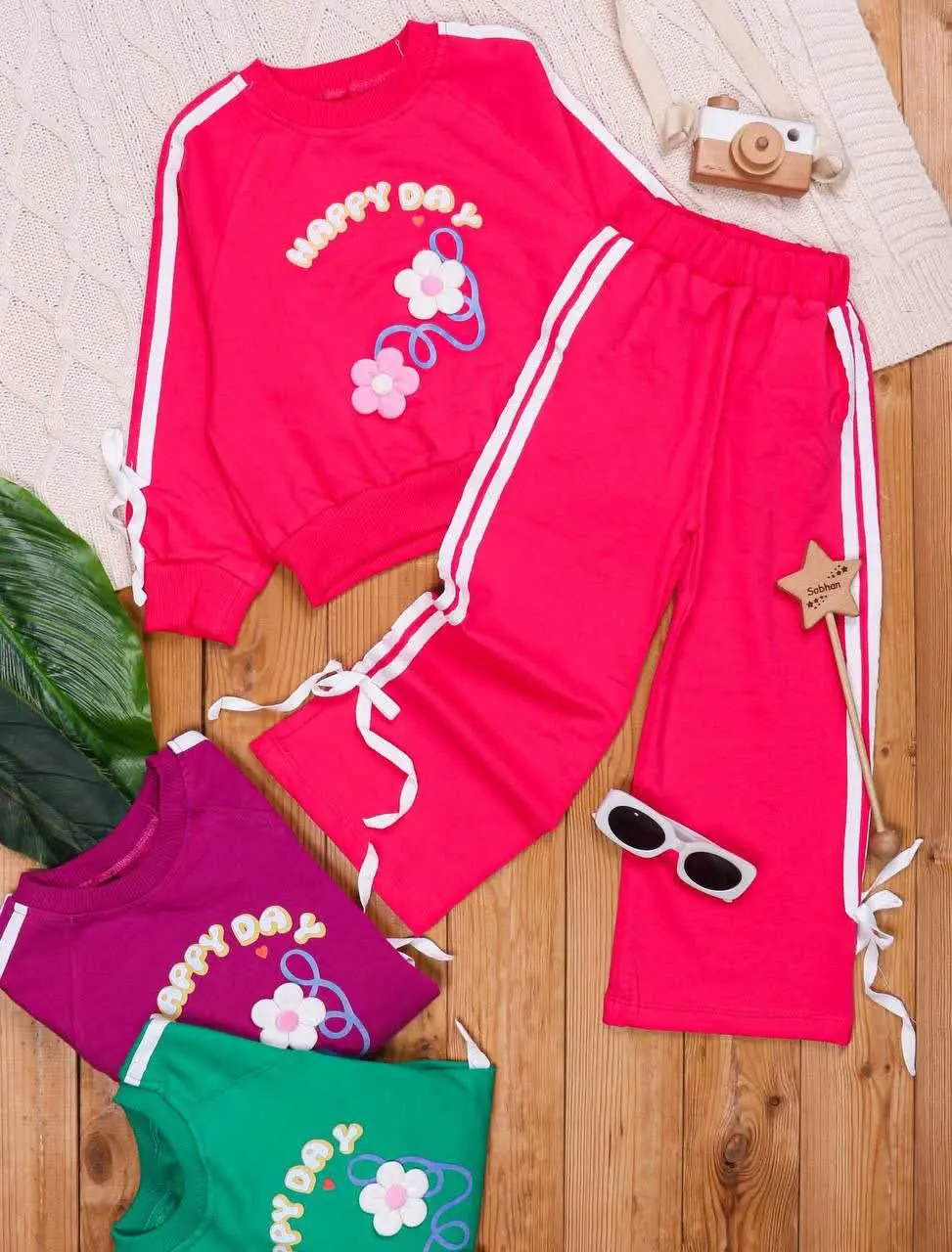 🎄بلوز شلوار بگ نوار دار دخت...