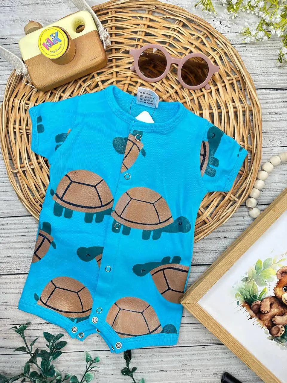 رامپر طرح لاکپشت آبی نوزادی و کودک کد ۱۸۰۴۸ 
