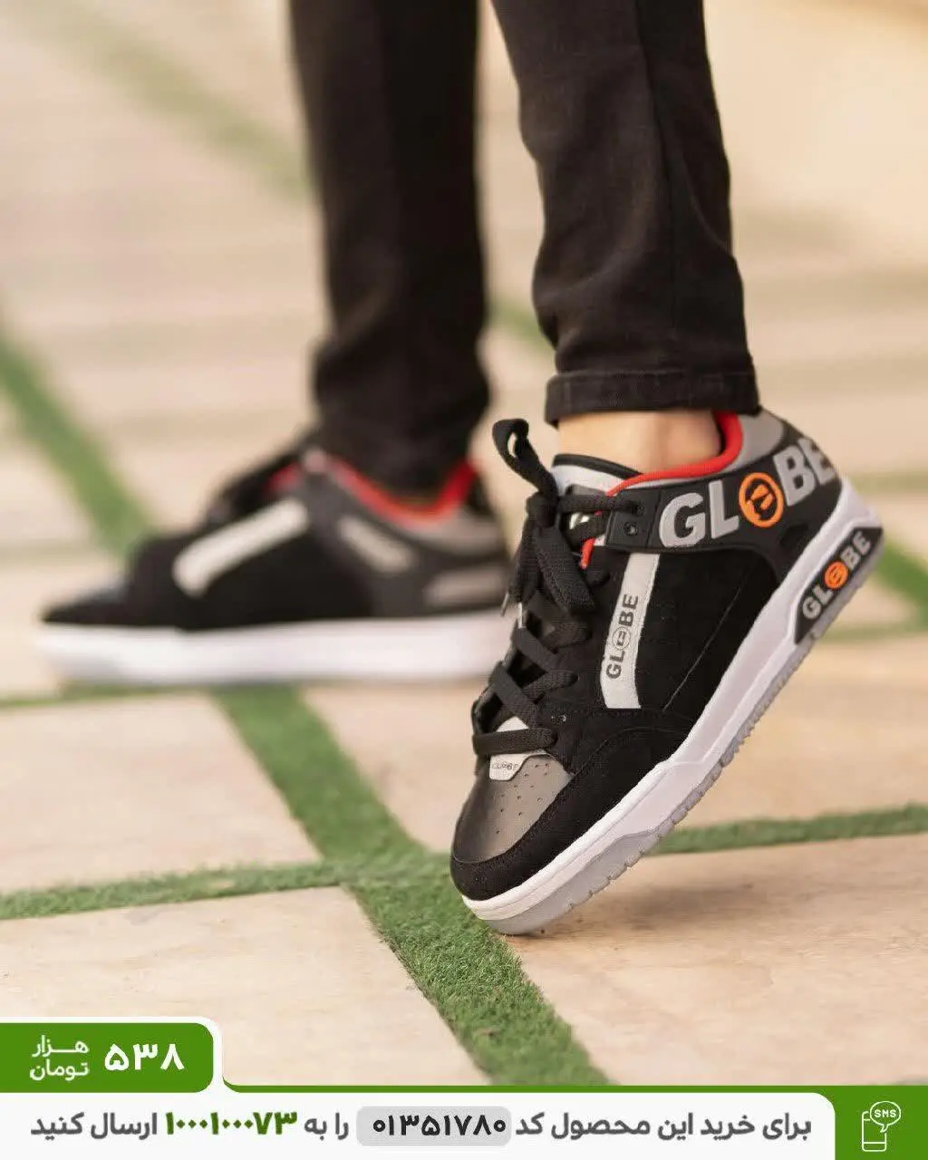 کفش مردانه مدل GLOBE (مشکی طوسی) 
