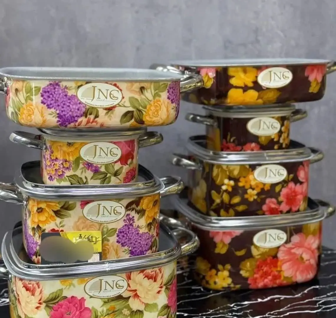 ♨️سرویس قابلمه ۷ پارچه مربع گلدار😍👆
