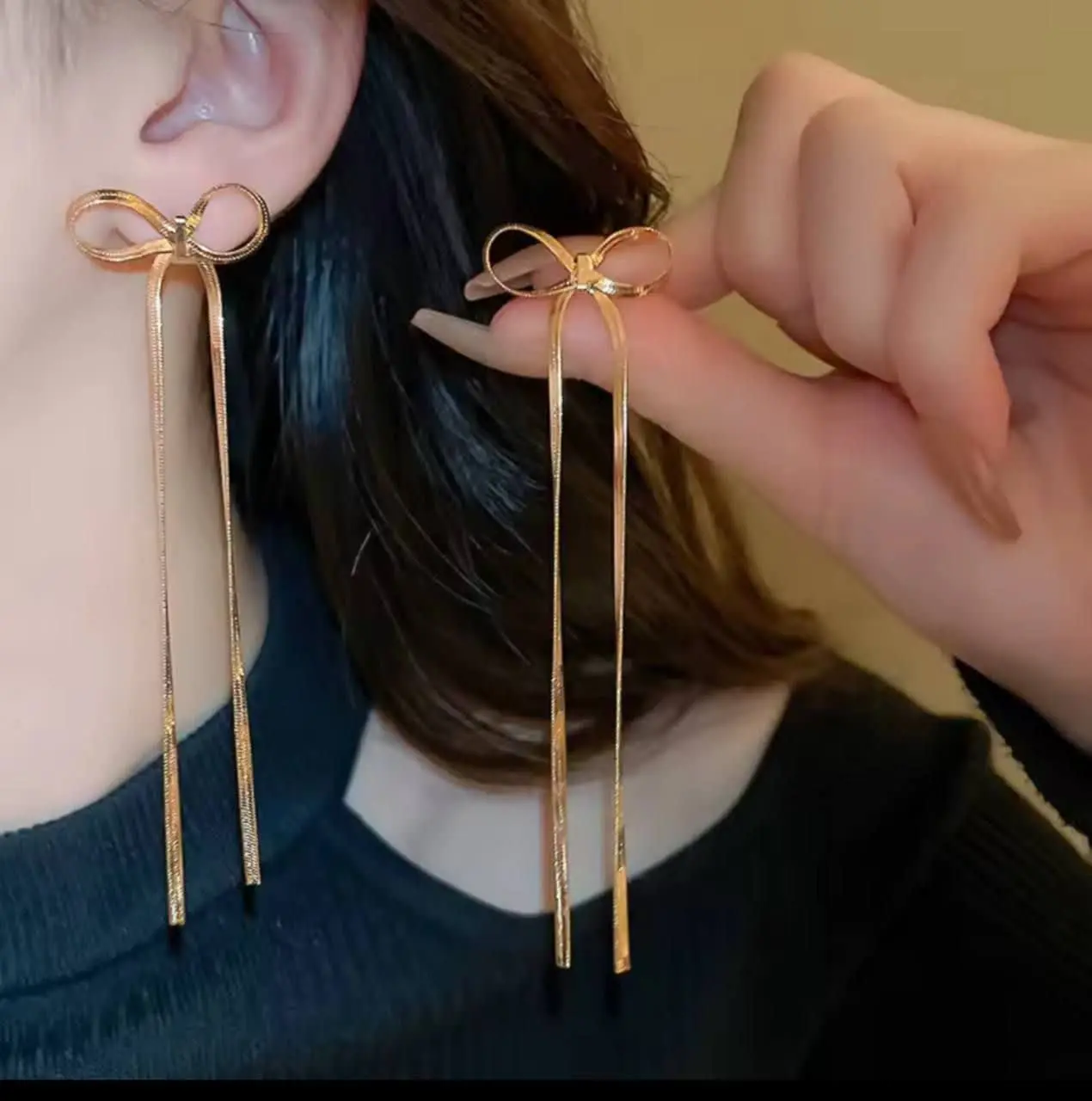 گوشواره پینترستی پاپیون زنج...