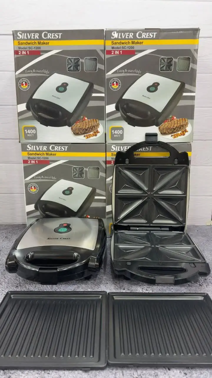 🔹اسنک ساز و گریل ۲ کاره برند سیلور کرست مدل ۱۲۰۰
