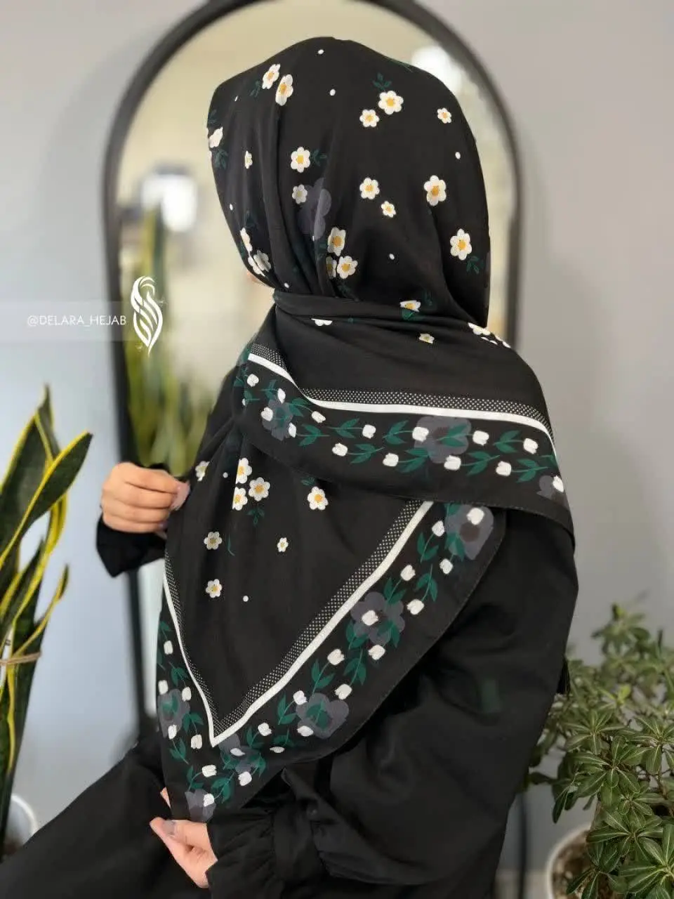 🖤 #روسری مشکی #محرمی بسیار زیبا و جدید طرح گلبهار (بابونه) 🥰
