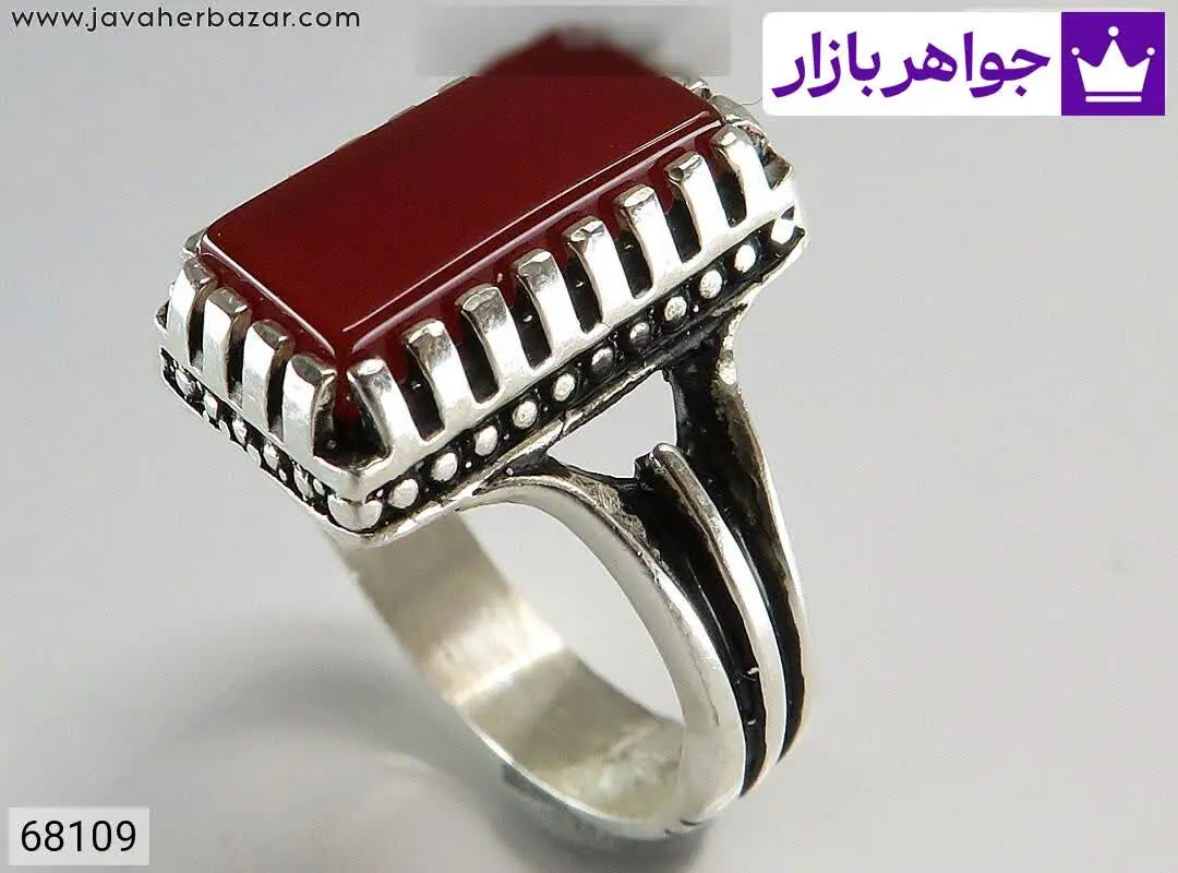 انگشتر نقره عقیق کلاسیک مرد...