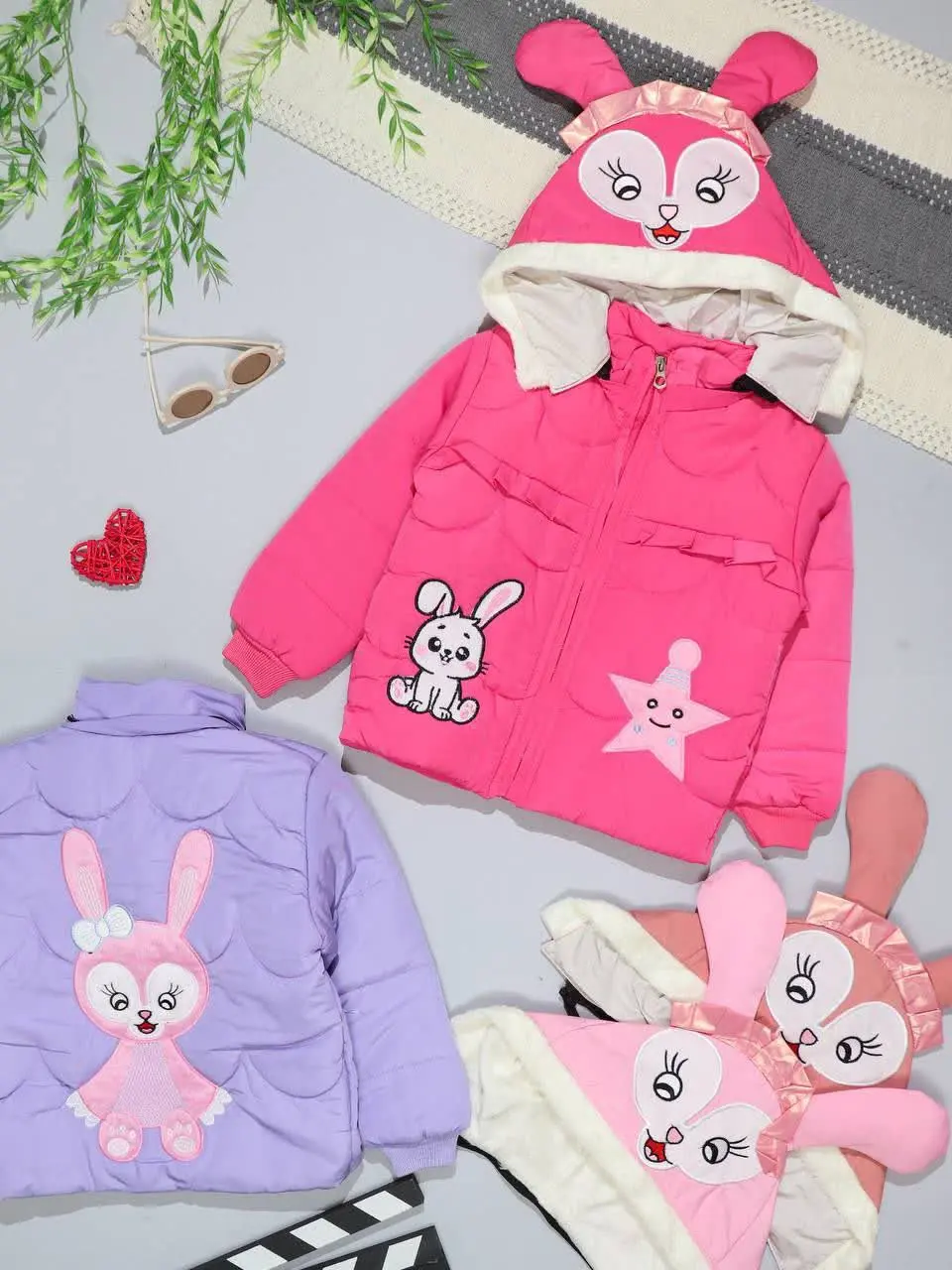 👫کاپشن دخترانه گلدوزی خرگوش...