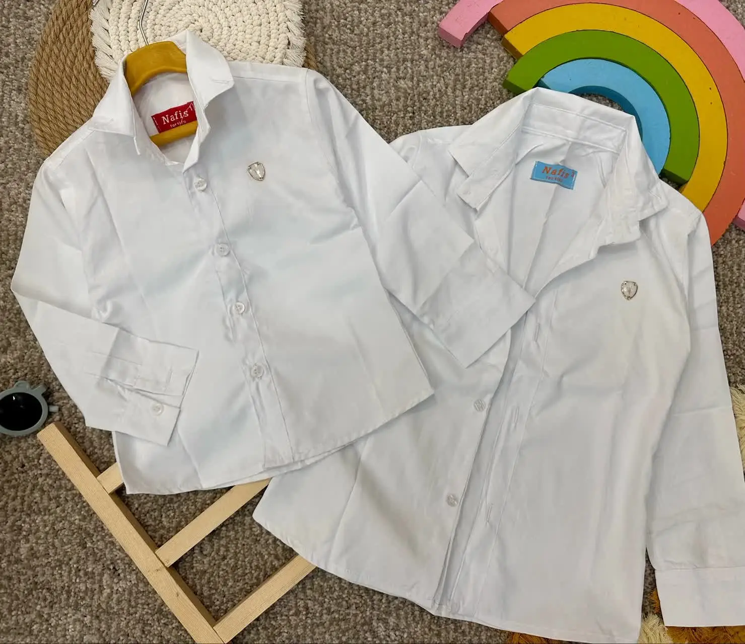 👫پیراهن پسرانه سفید درجه یک😍
