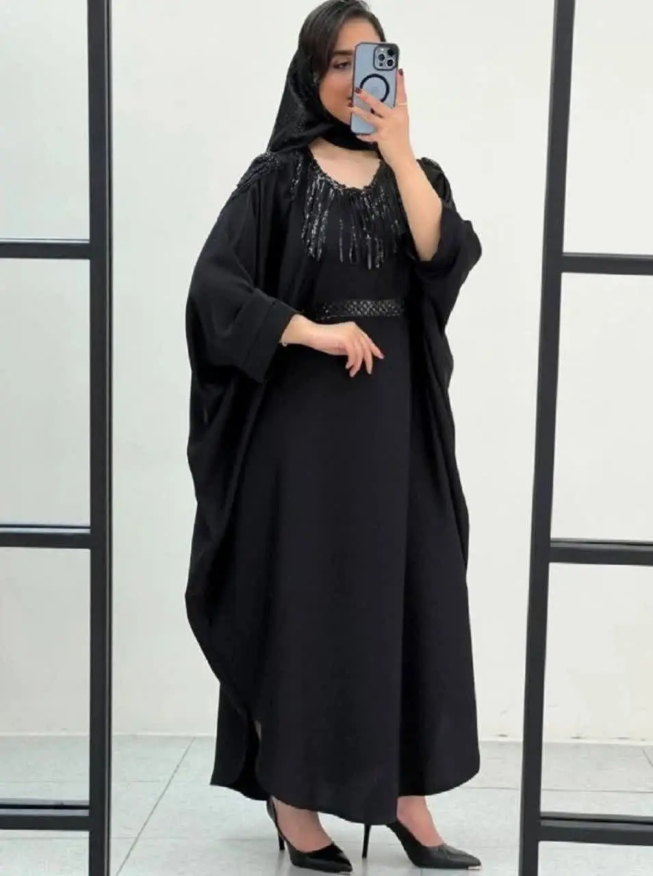 مانتو عبایی کرپ الیزه درجه ۱
