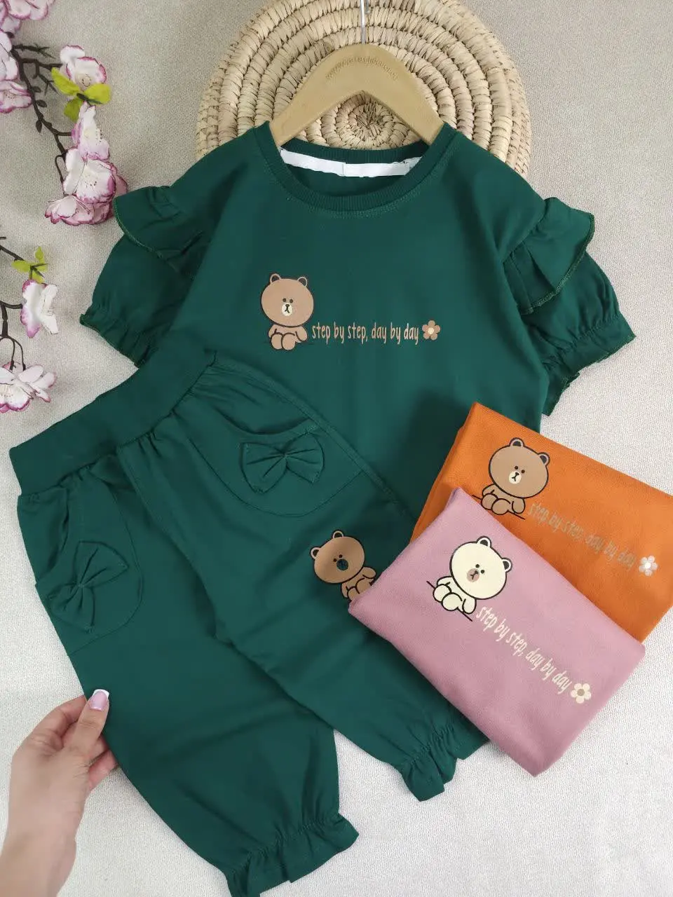 تیشرت شلوارک دخترانه تدی 
