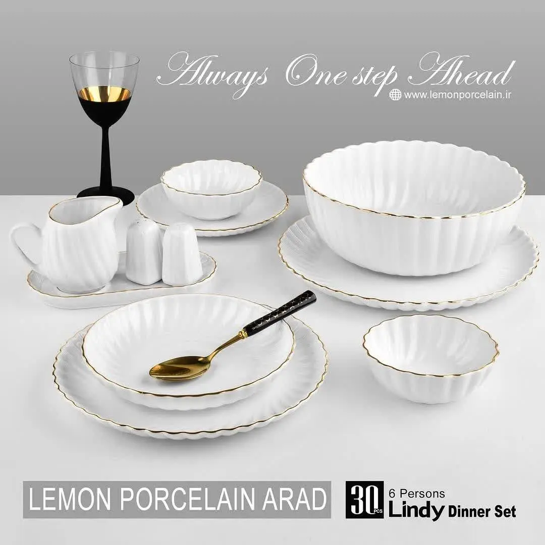 سرویس ۶ نفره ۳۰ پارچه لب طل...