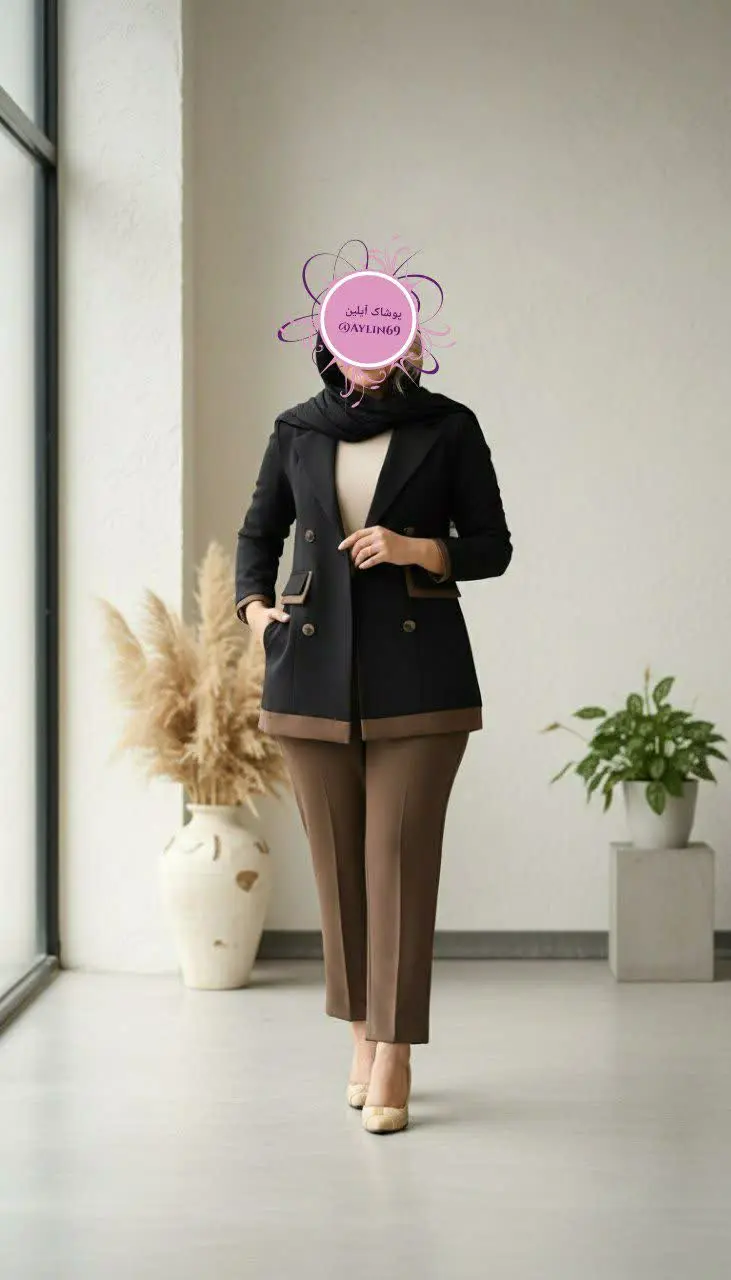 ✨ کت و شلوار ترکیبی طرح پونه ✨