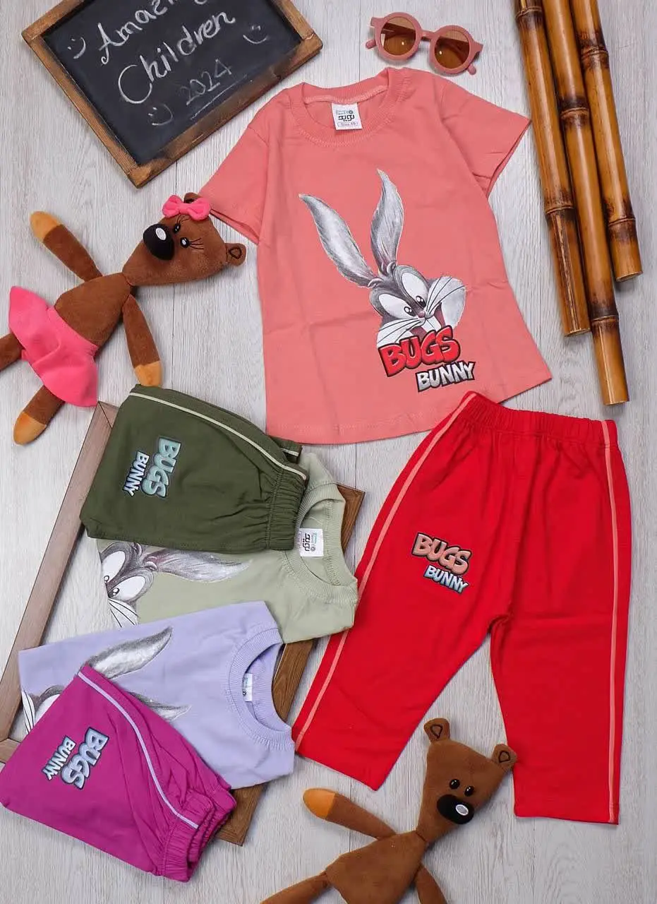 👫تیشرت و شلوارک دخترانه خرگوش👫
