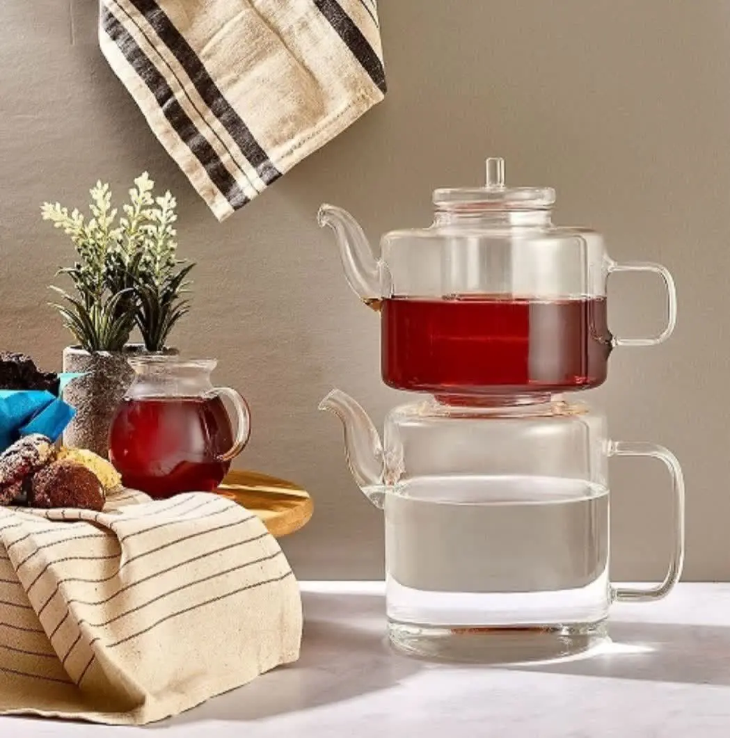 🫖کتری و قوری پیرکس استوانه🫖