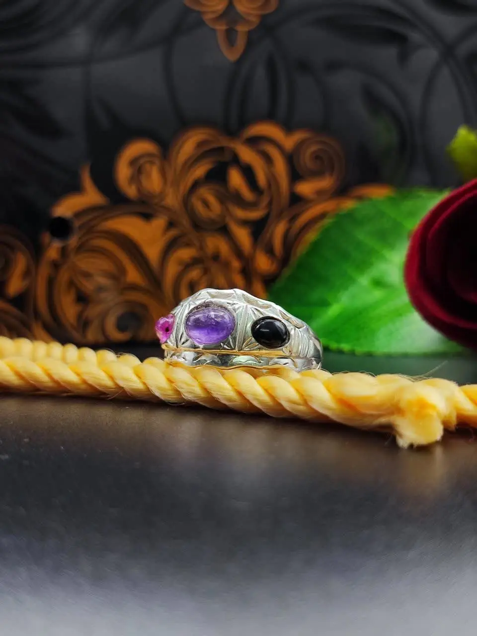 #انگشتر_مردانه_سه_نگین
