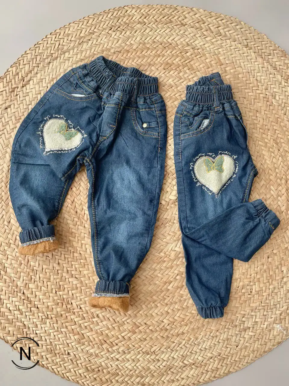 #شلوارلاینردار دخترانه شنل دوزی قلب
