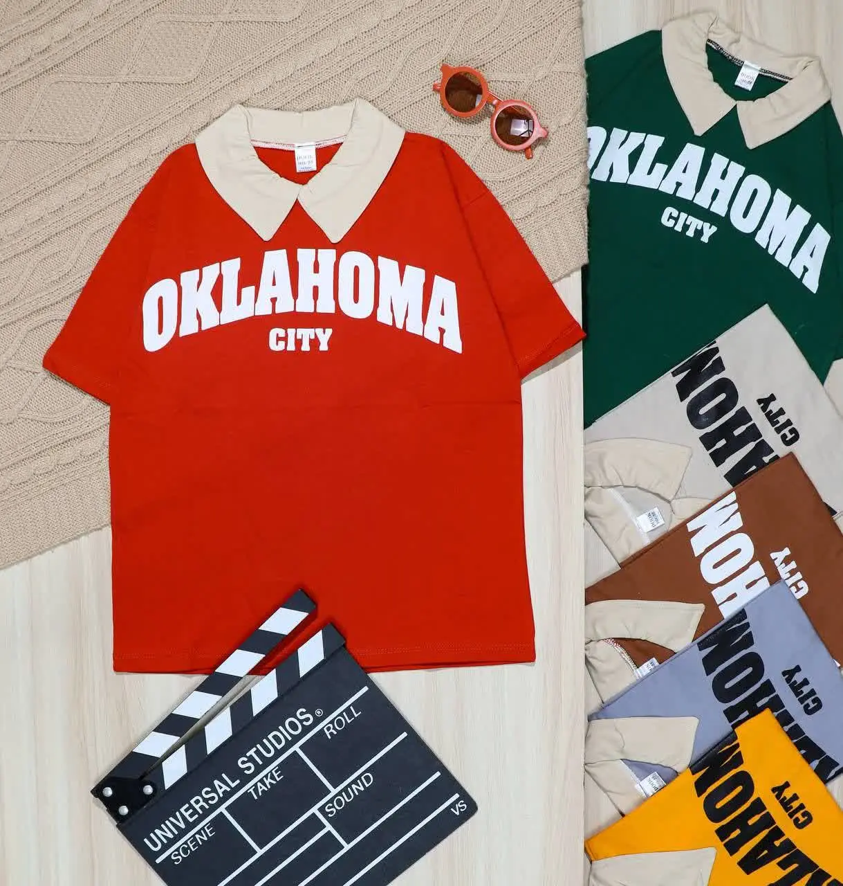 👫تیشرت یقه دار چاپ OKLAHOMA👫
