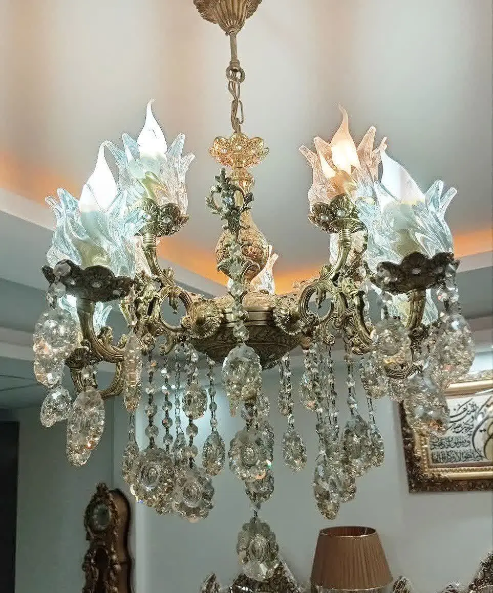 دوعدد لوستر ده شعله پنج شاخه