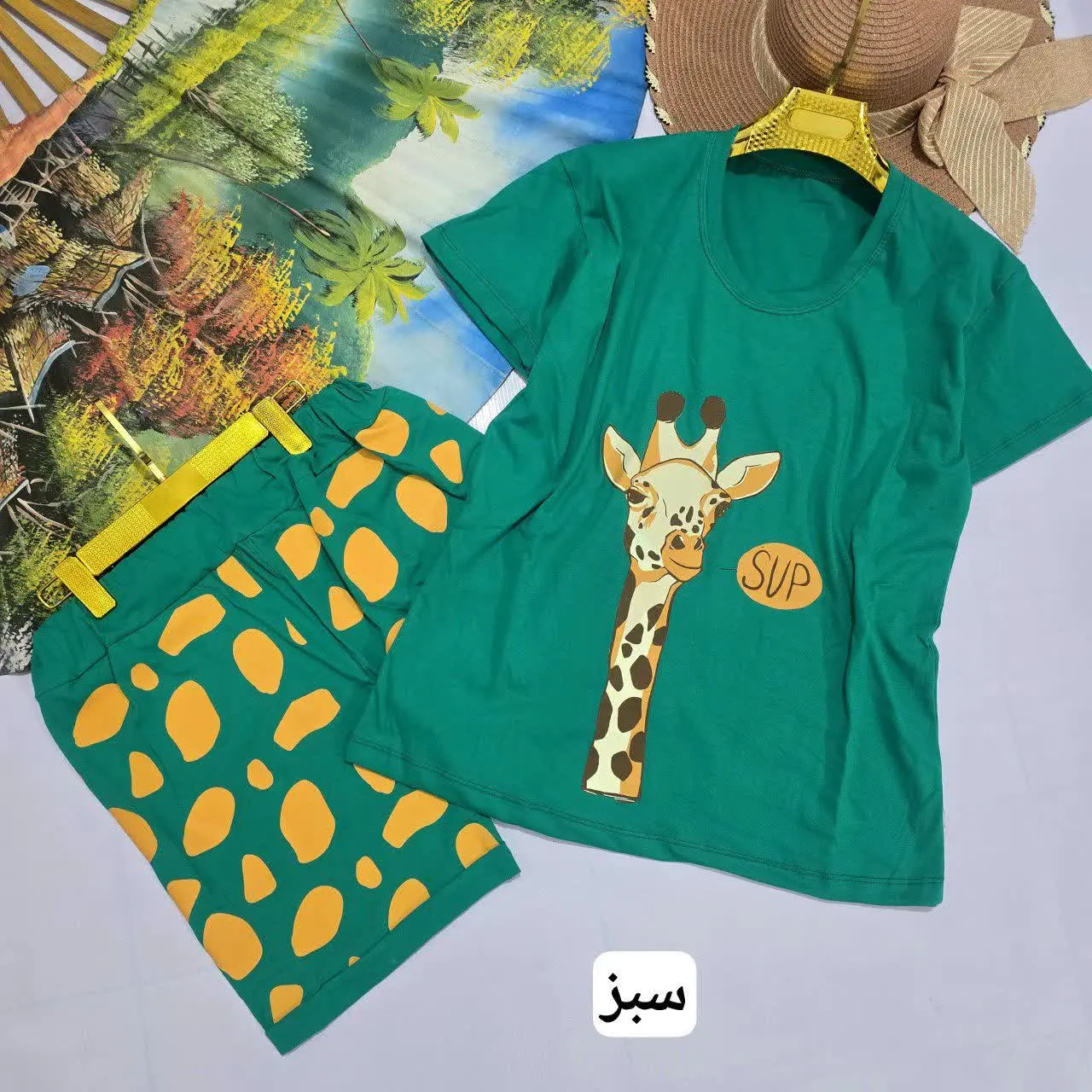 تیشرت شورتک زرافه
