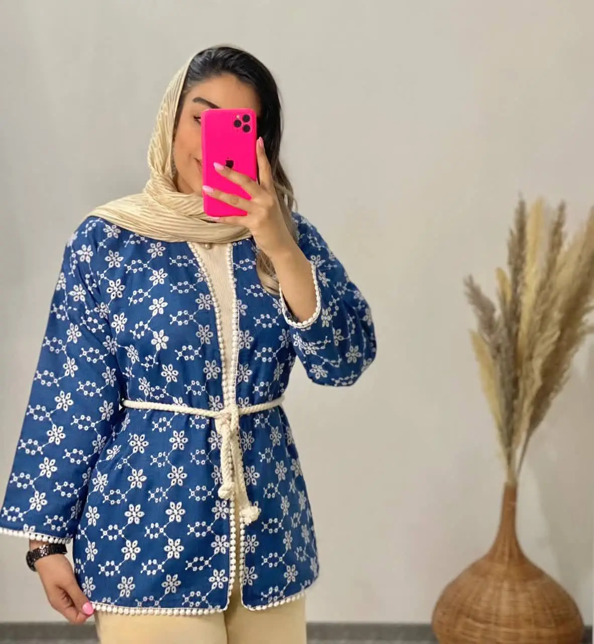 🖋نام: مانتوکتی (+کمربند) سوزن دوزی روناک
