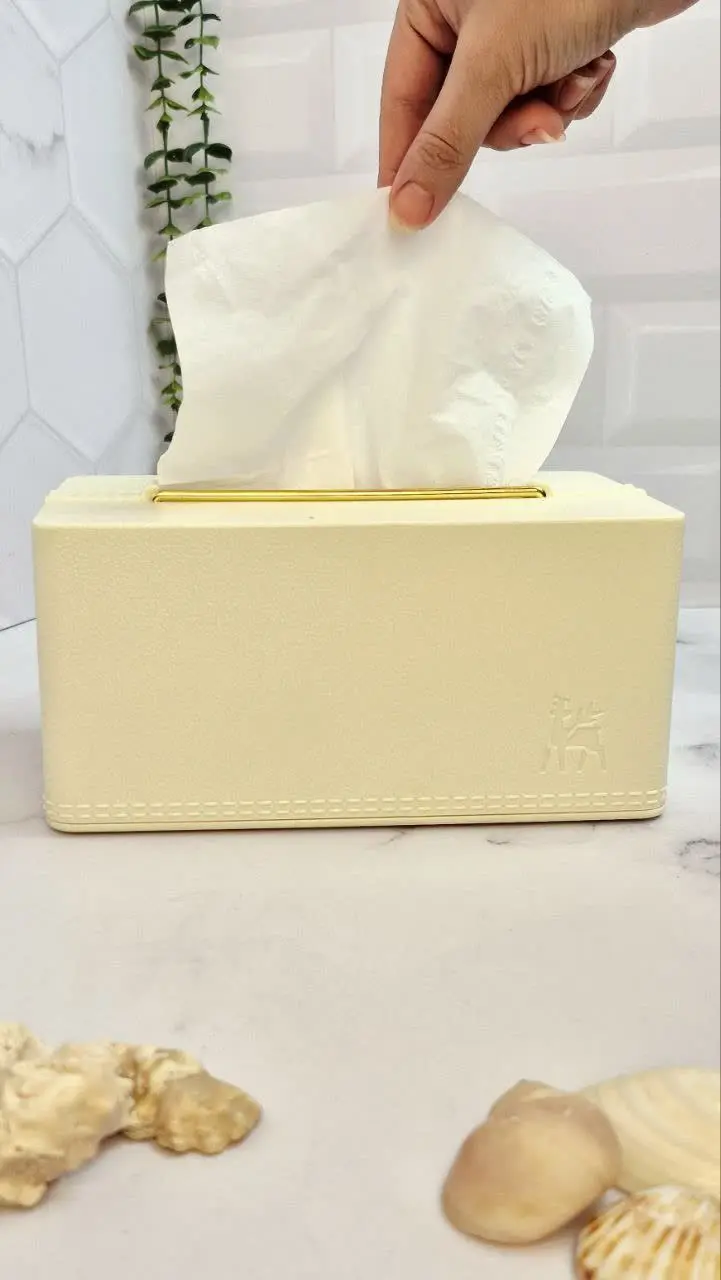 باکس دستمال مدرن، طرح چرم