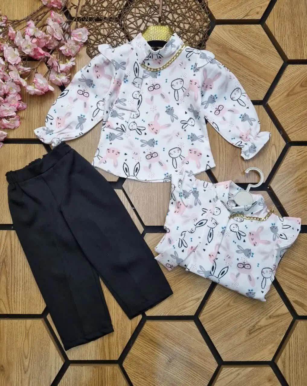 🌺شومیز شلوار تمام چاپ دخترانه👧