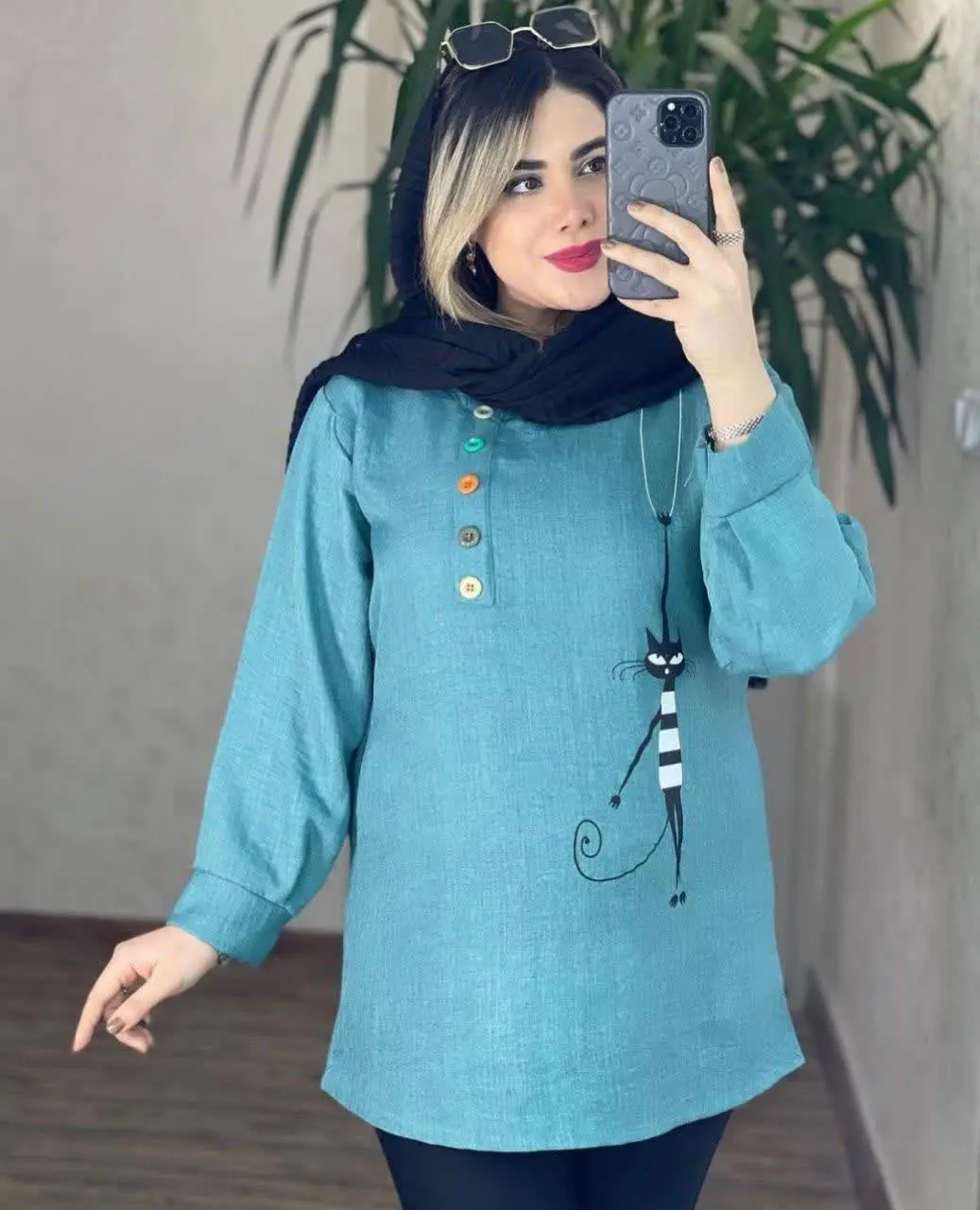 نام: تونیک مانتویی طرح گربه
