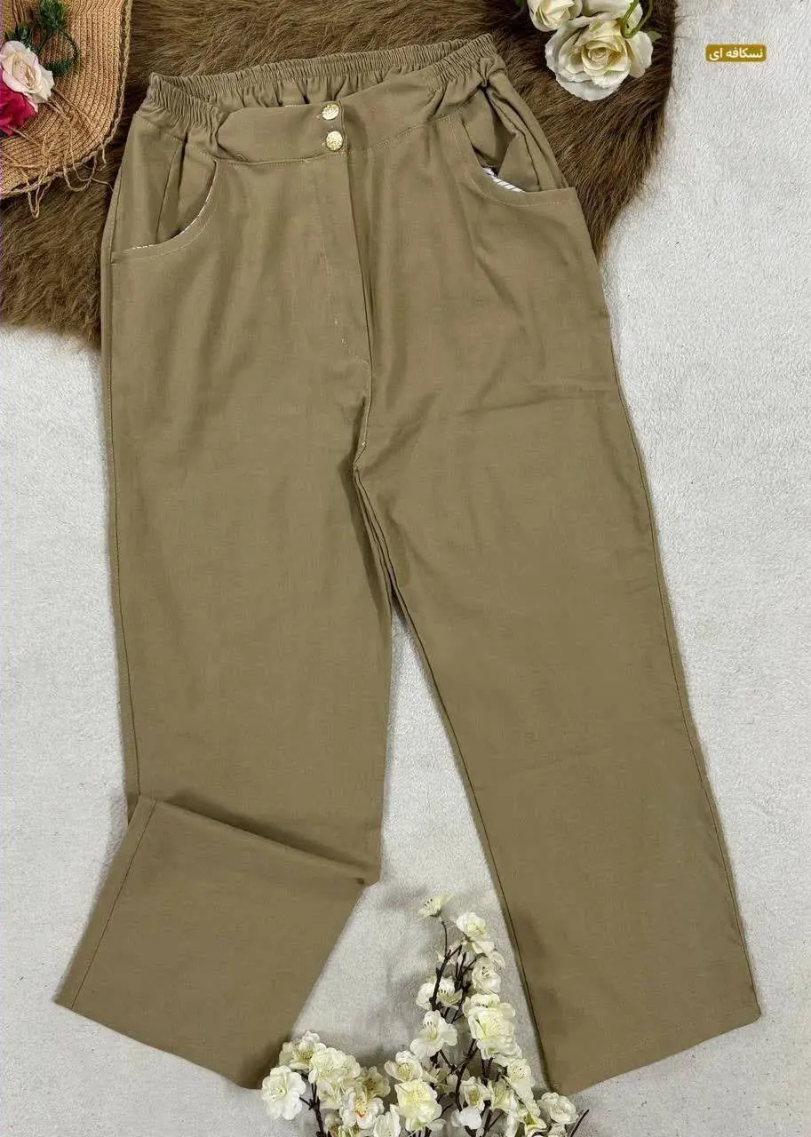 نام: شلوار نیم بگ کتان
