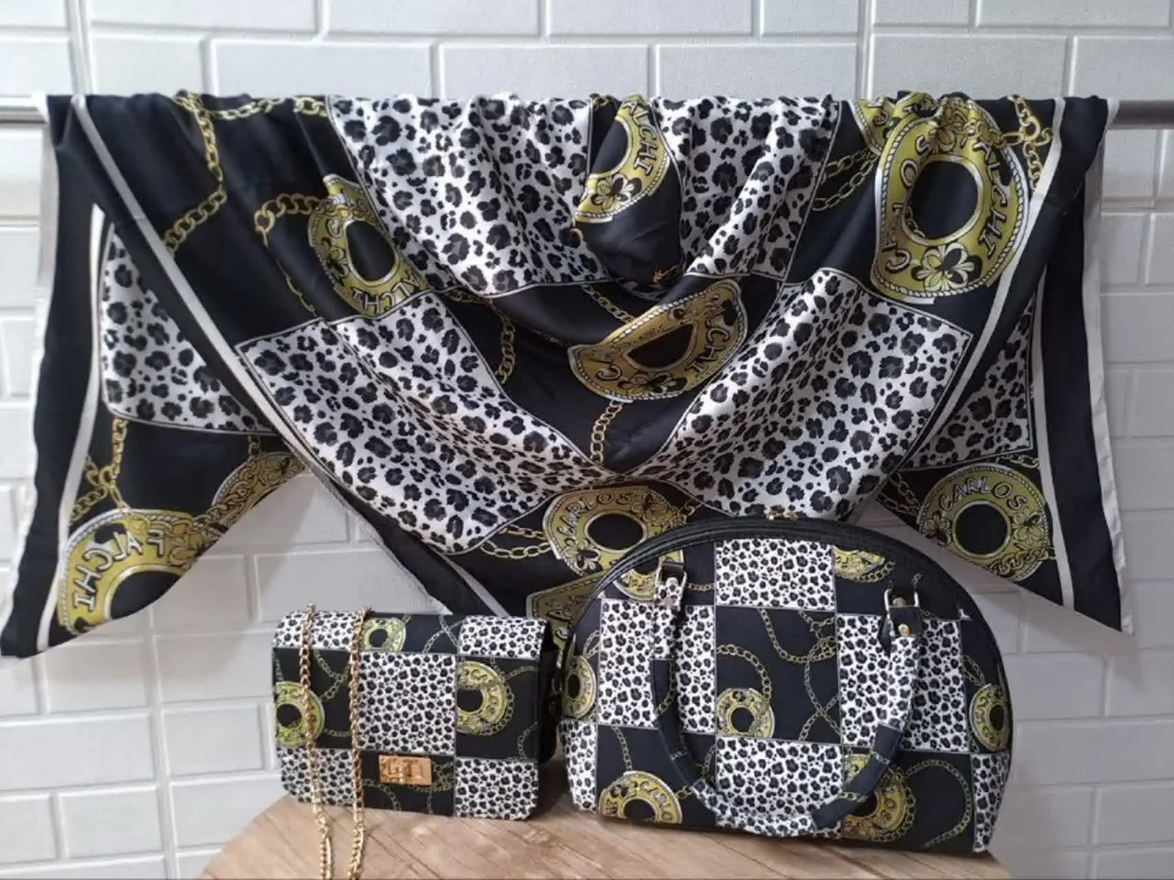 ست کیف و روسری نخی
