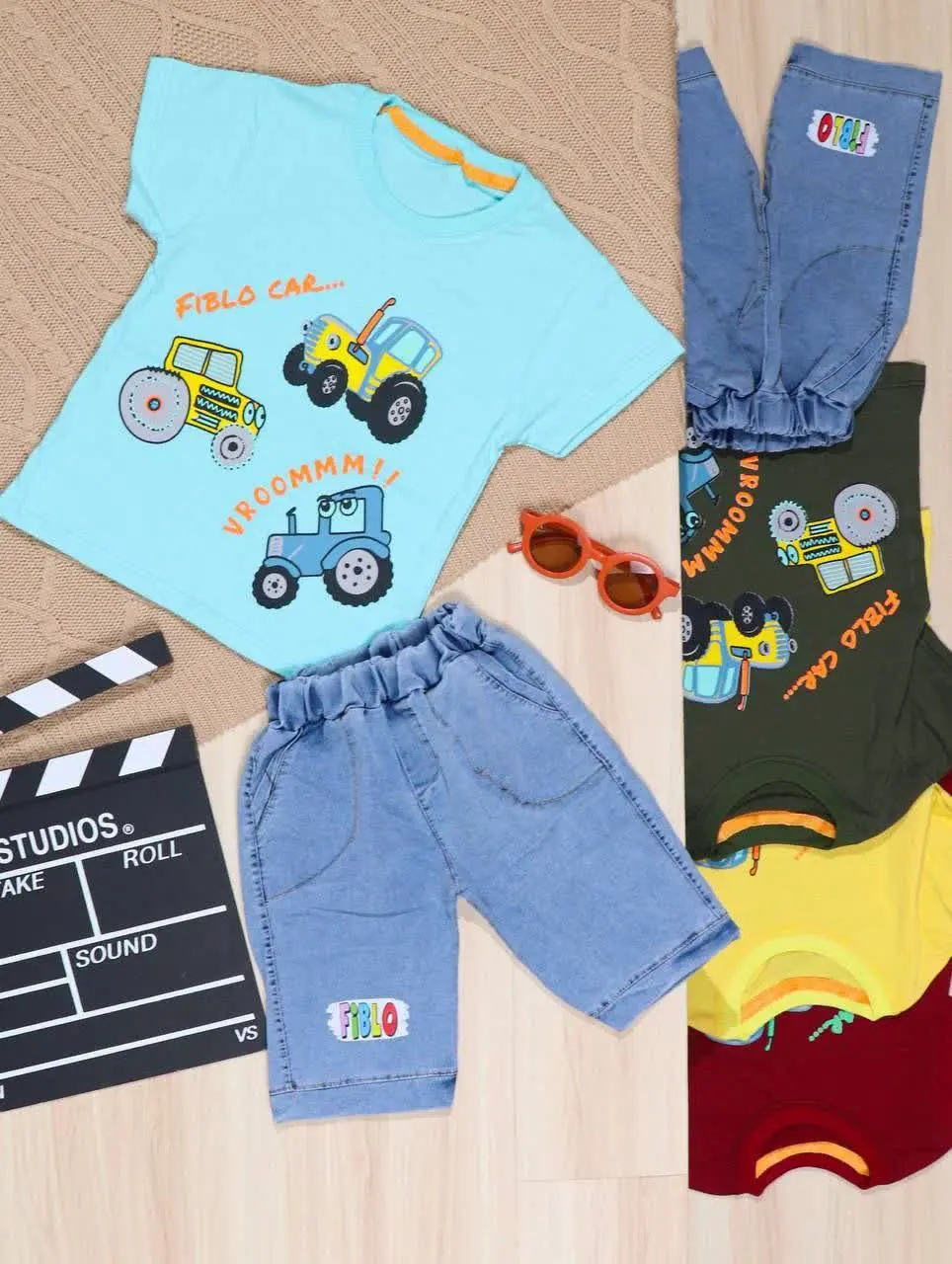 👫تیشرت و شلوارک نیل چاپ تراکتور👫
